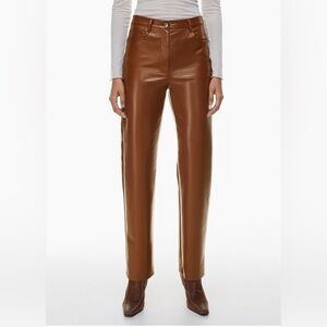 Aritzia Melina high rise straight leg leather pants